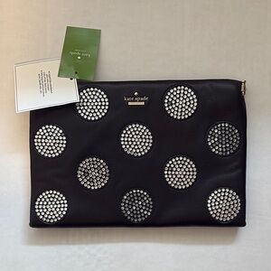 Kate Spade Black Clutch with Silver Studs